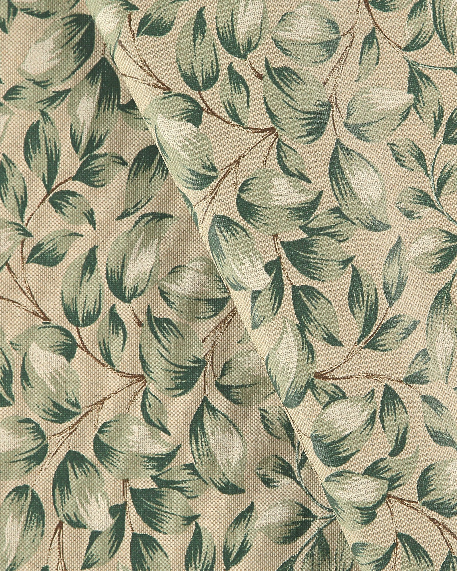 Woven oilcloth linenlook w green leaves 872297_pack