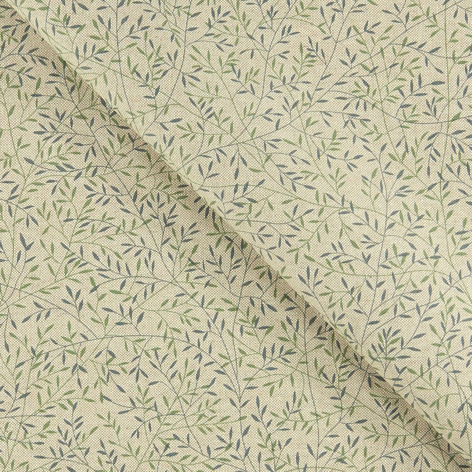 Woven oilcloth linenlook w small leaves 872329_pack