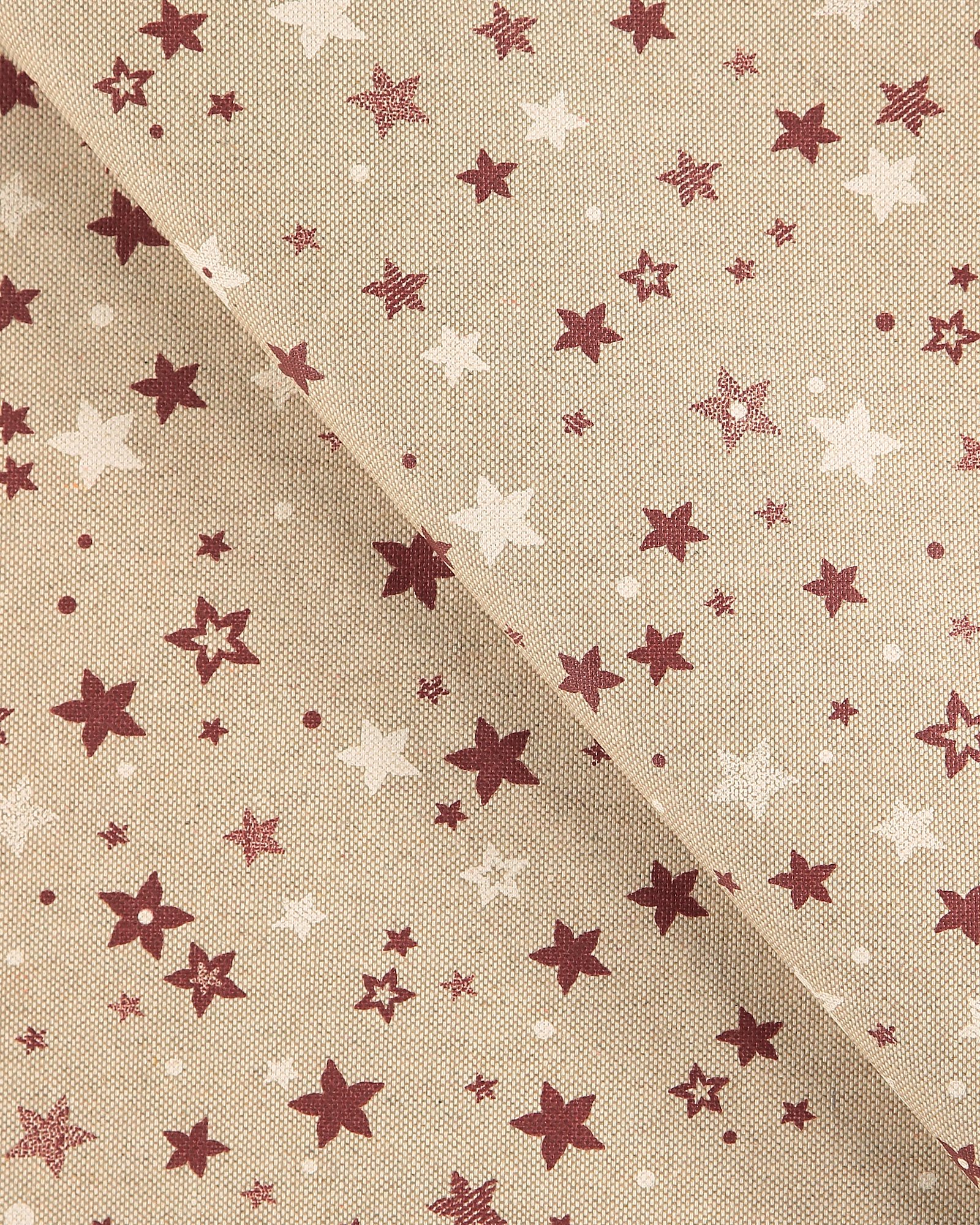 Woven oilcloth linenlook white/red stars 872324_pack