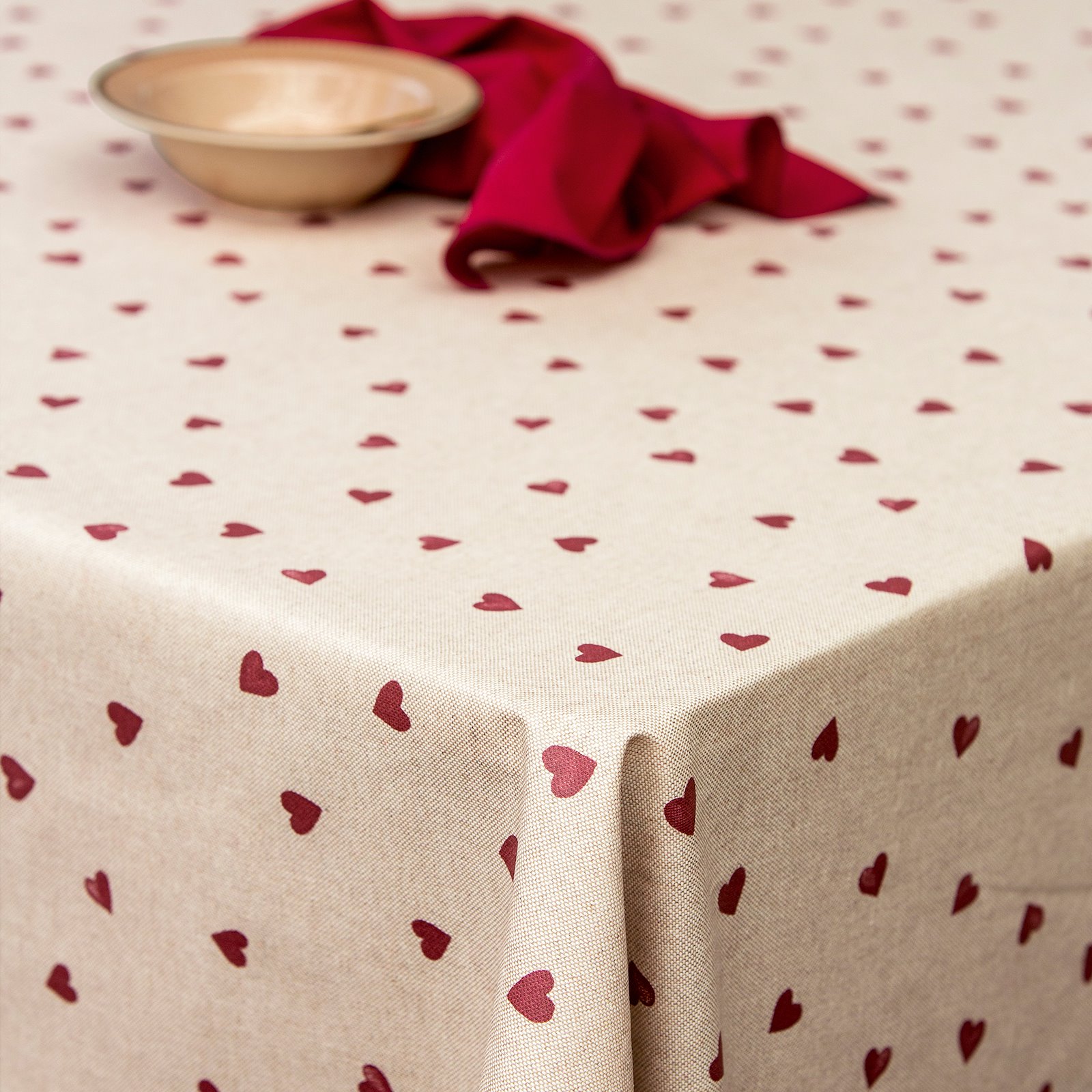 Woven oilcloth linenlook with red hearts 872310_sskit