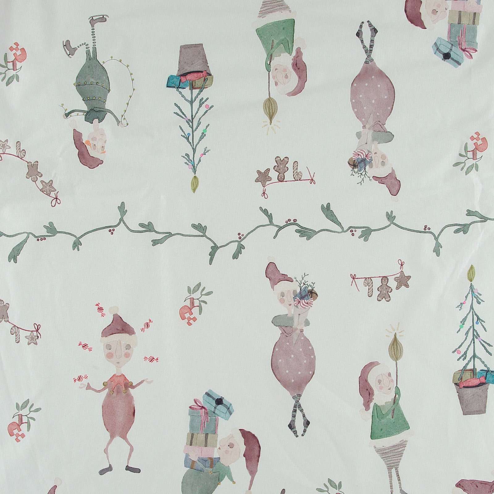 Woven oilcloth off white with elves 872305_pack_lp