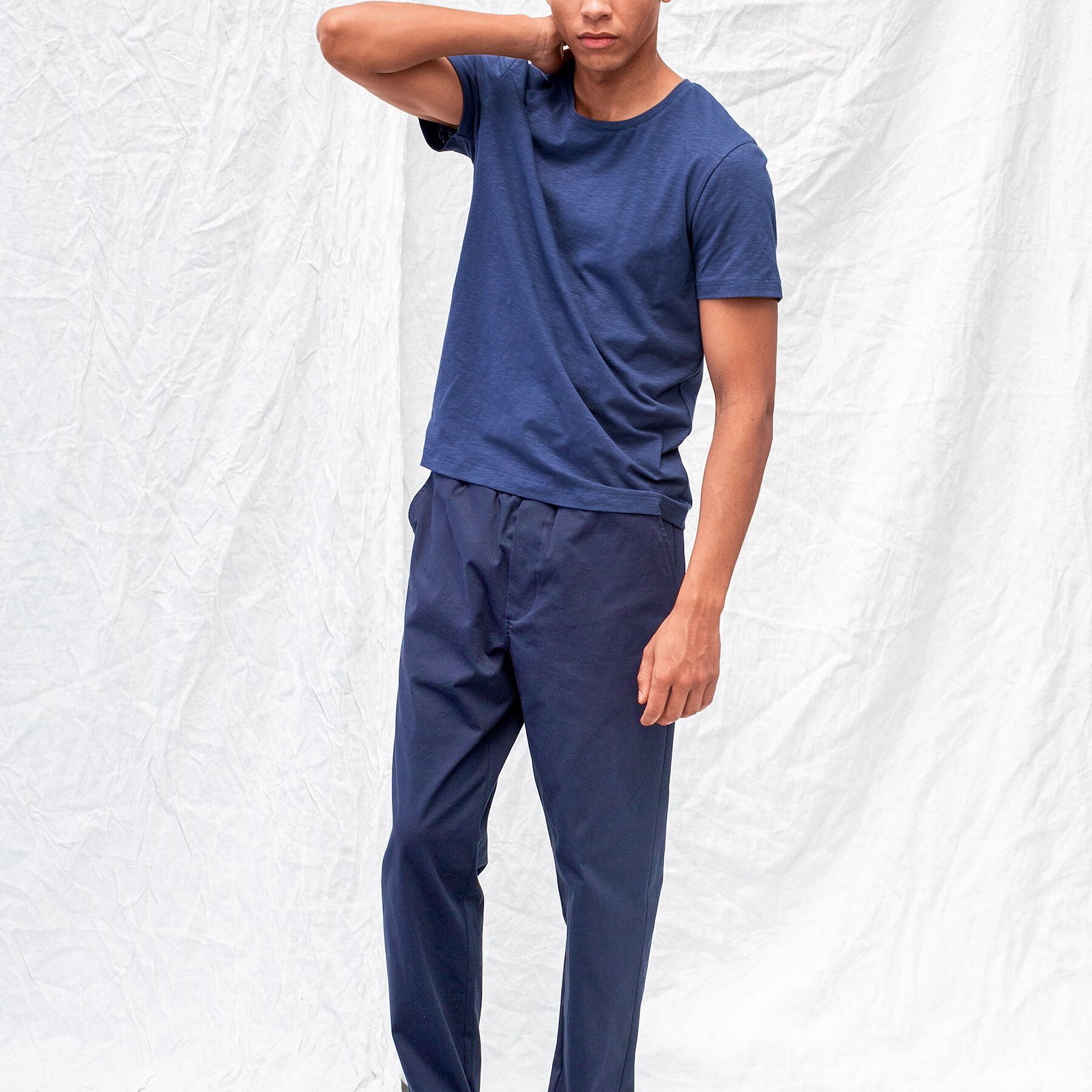 Woven stretch twill washed navy 272918_420415_bundle