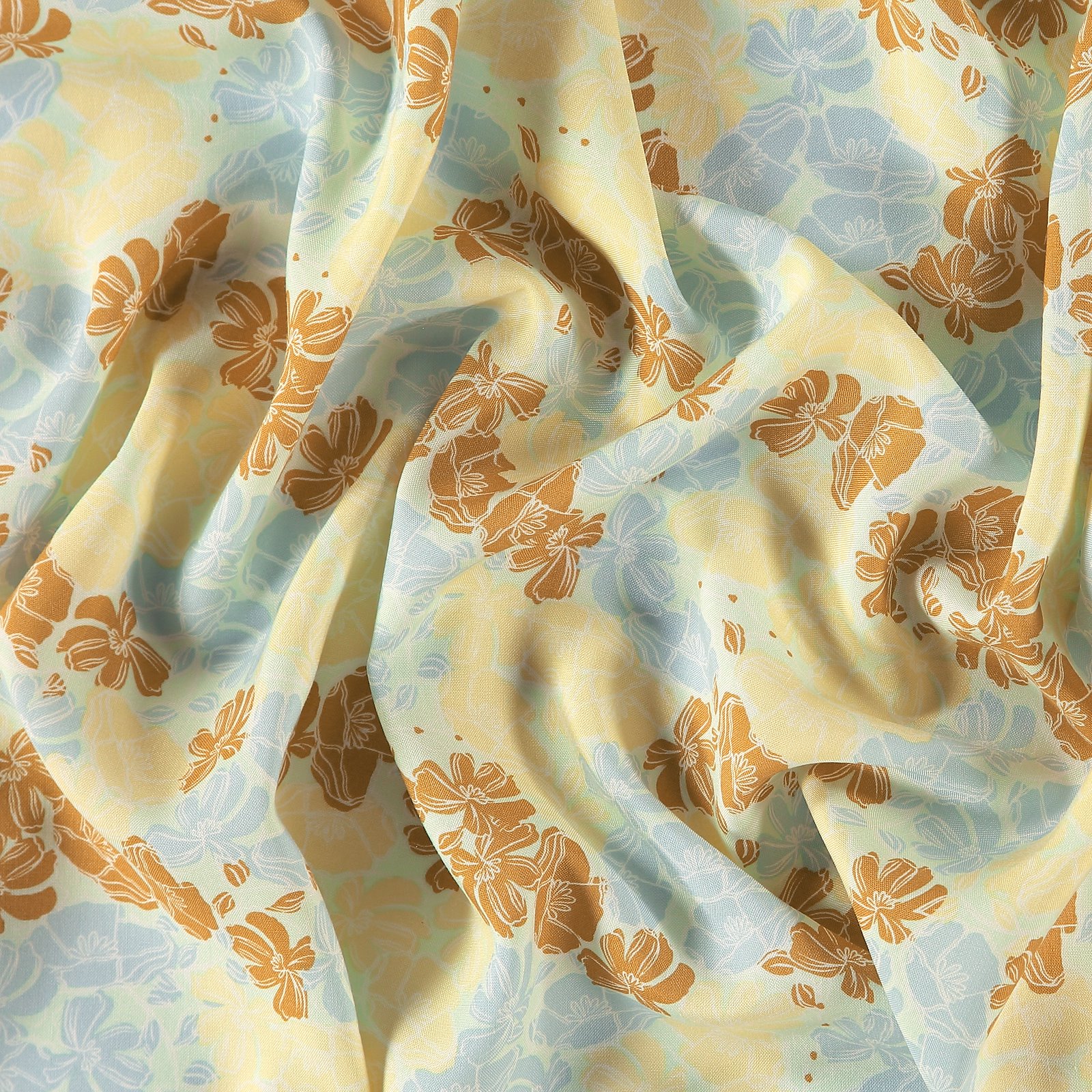 Woven viscose mint with flowers 710643_pack