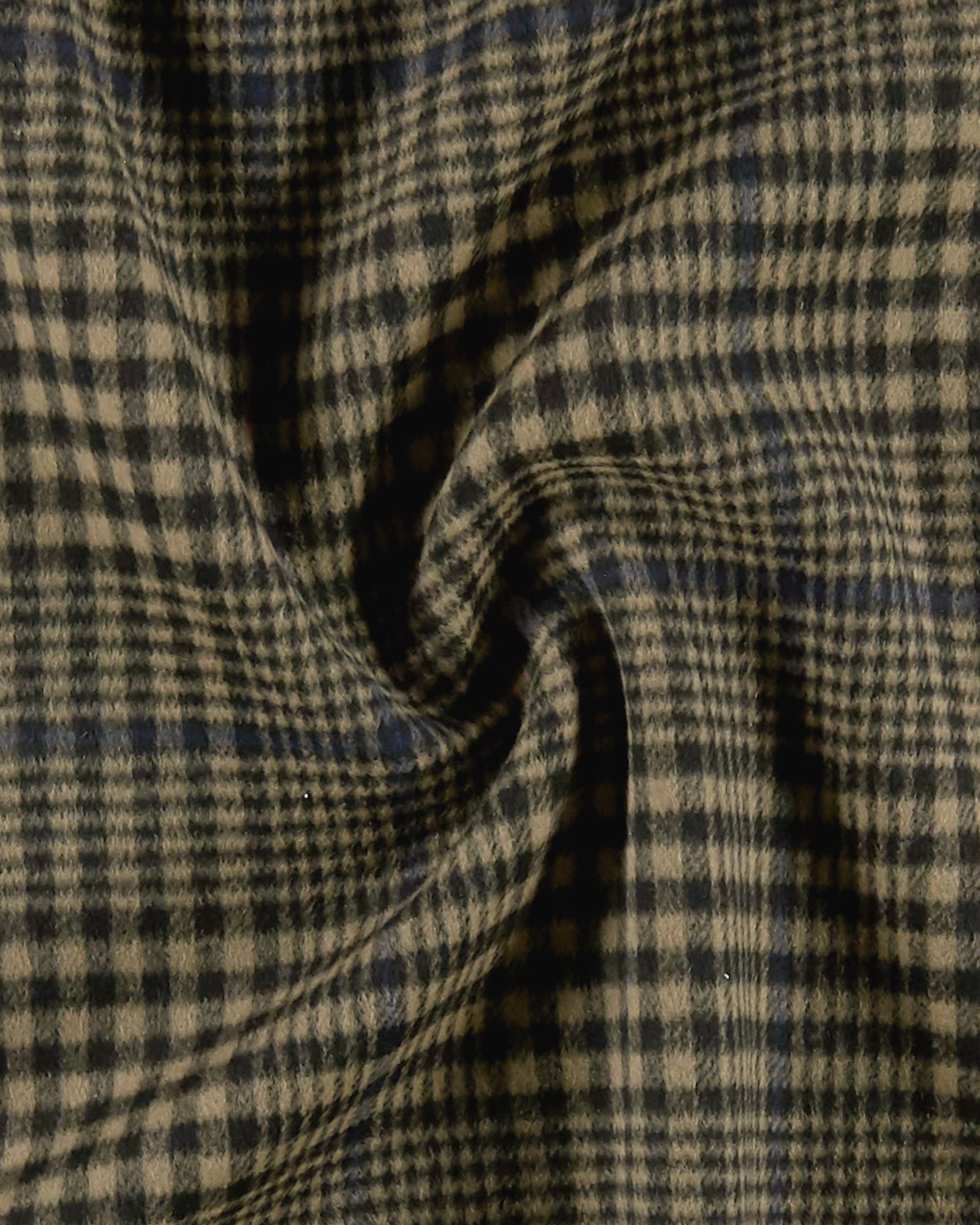 Woven wool beige/black/blue check 2-side 300267_pack