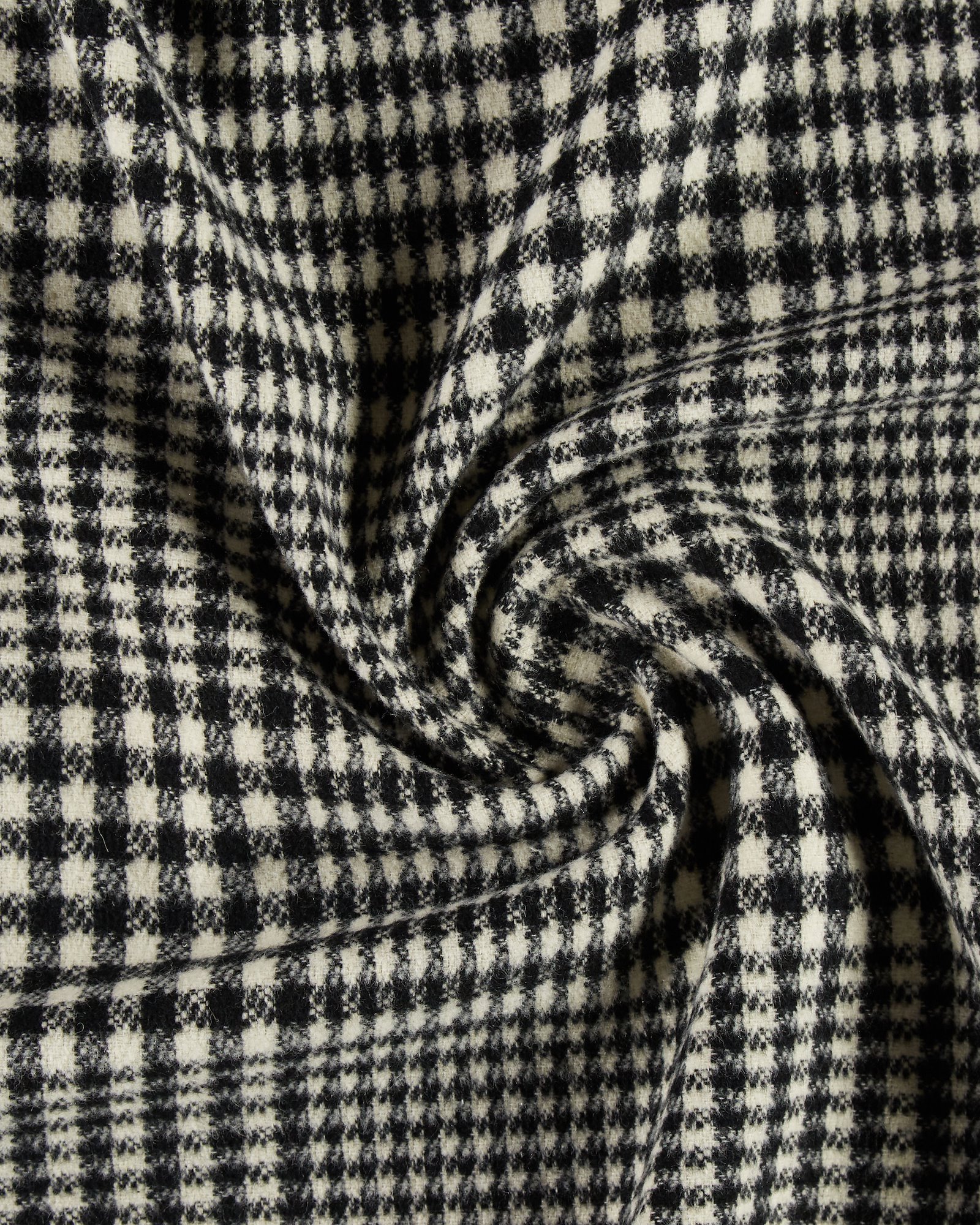 Woven wool black/white check 300236_pack