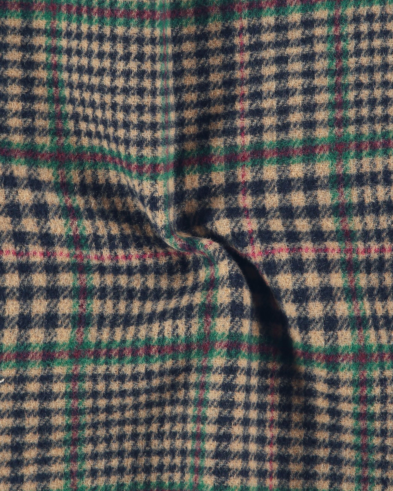 Woven wool navy/green/beige check 2-side 300253_pack