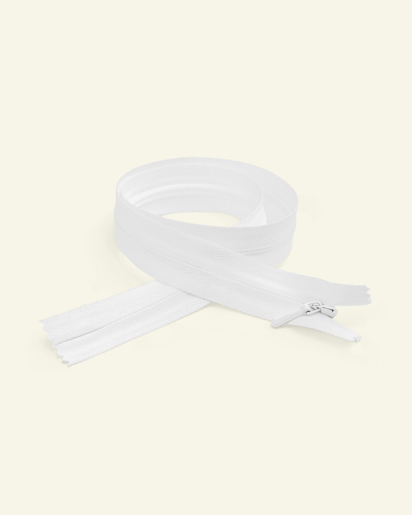 YKK glidelås 4mm usynlig spiral hvit x40701_pack