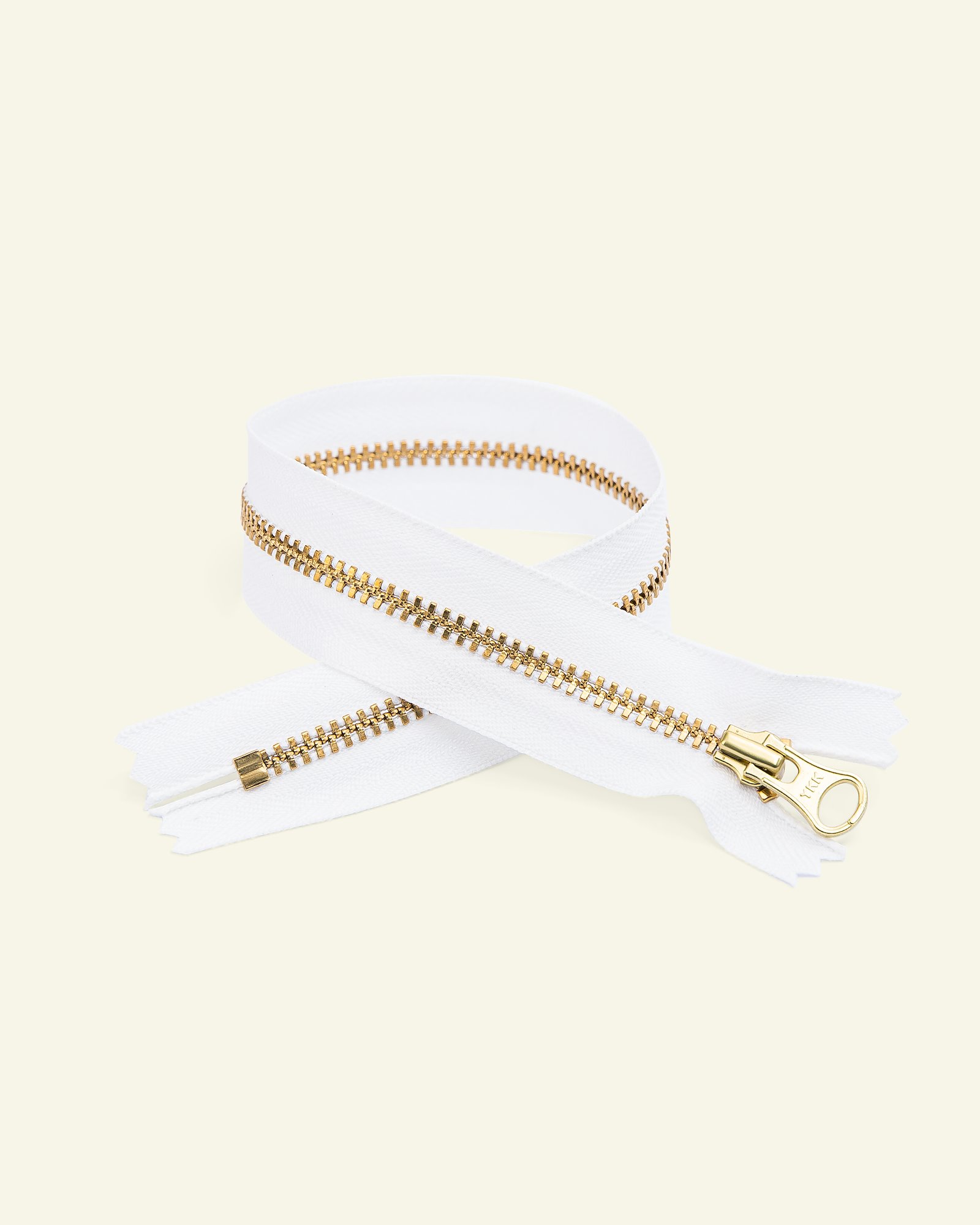 YKK zip 4mm closed end 15cm white/gold x59601_pack