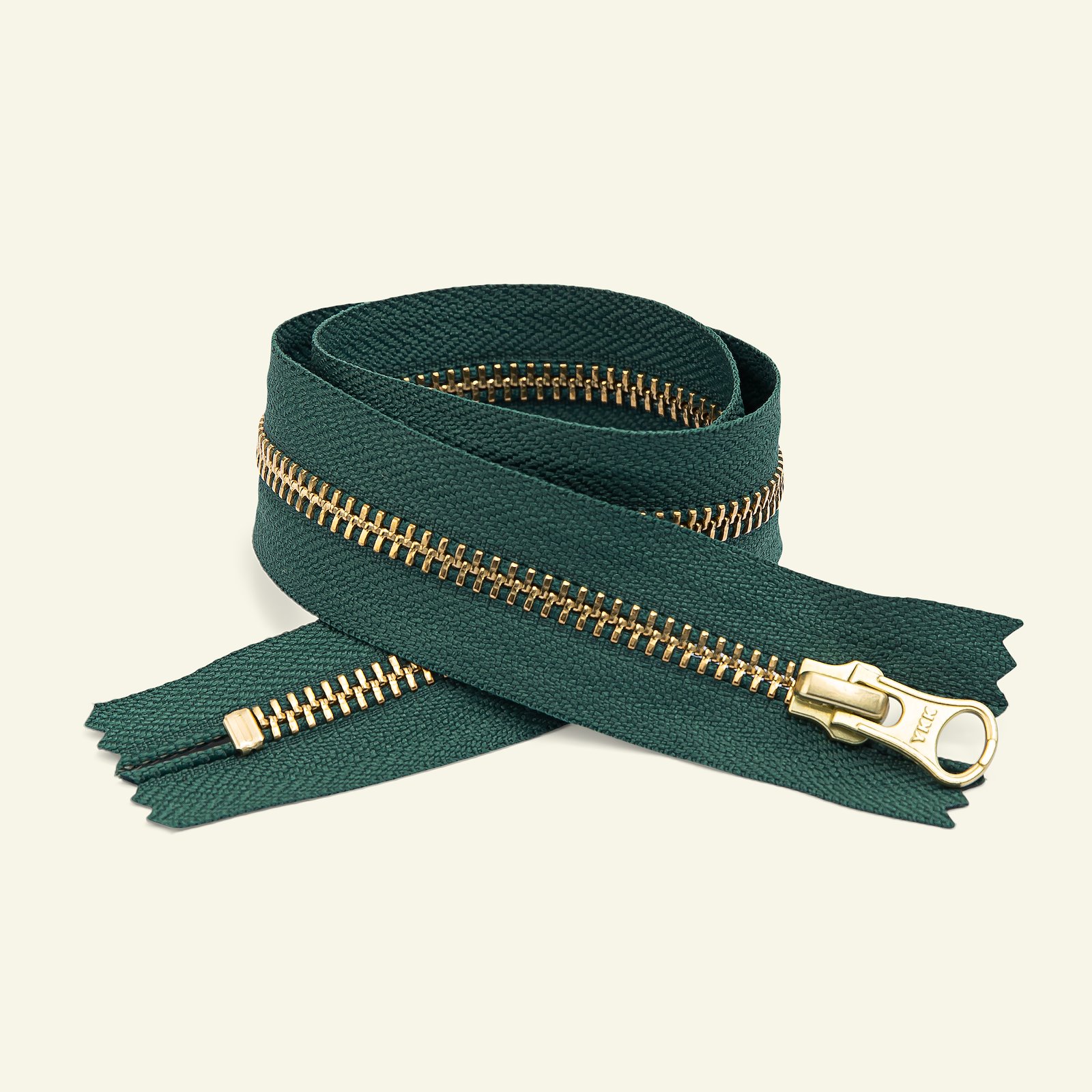 YKK zip 6mm closed end green/gold x59327_pack