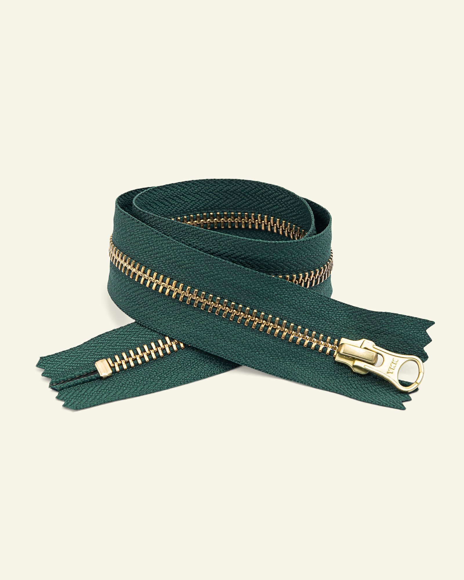 YKK zip 6mm closed end green/gold x59327_pack