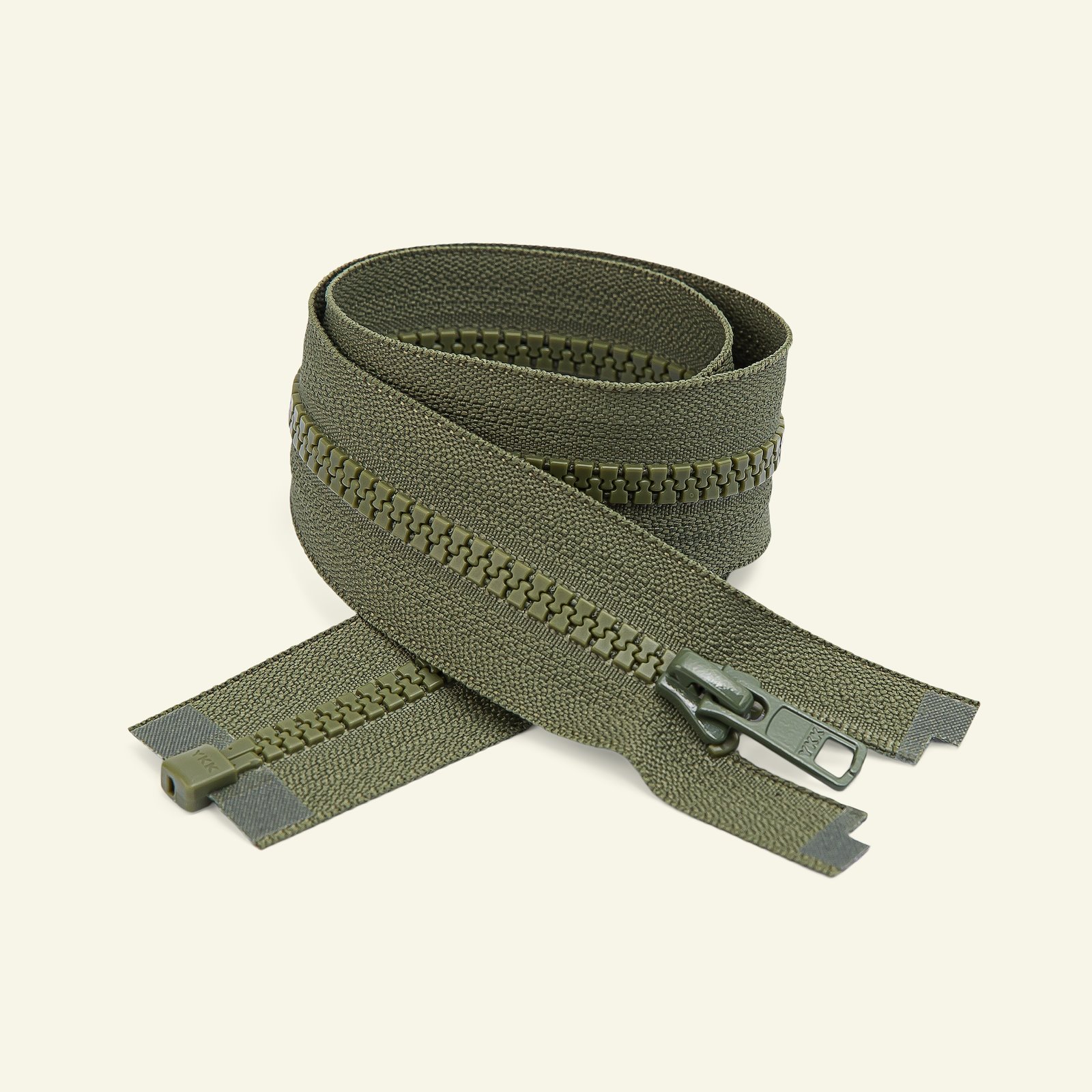 YKK zip 6mm open end 45cm army x50033_pack