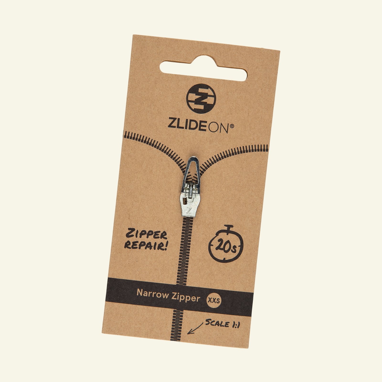ZlideOn for coil size XXS silver col. 40606_pack