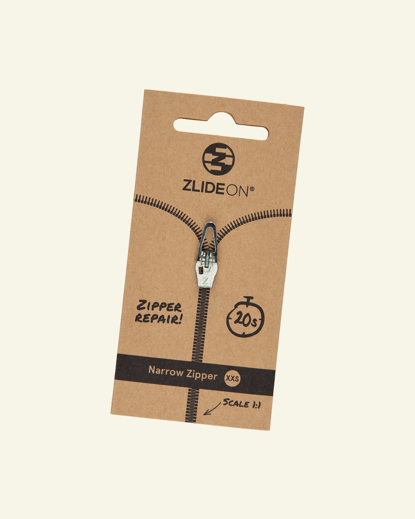 ZlideOn for coil size XXS silver col. 40606_pack