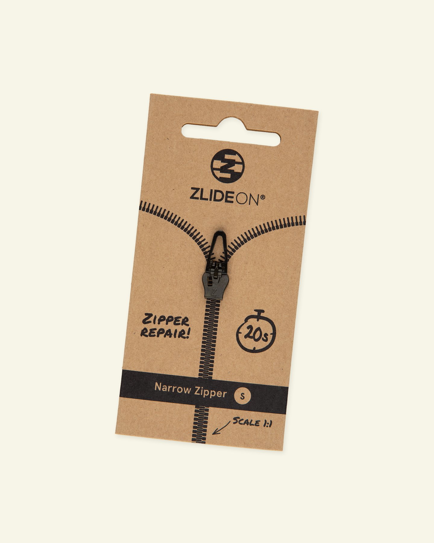 ZlideOn for coil zip size S black 1pcs 40607_pack