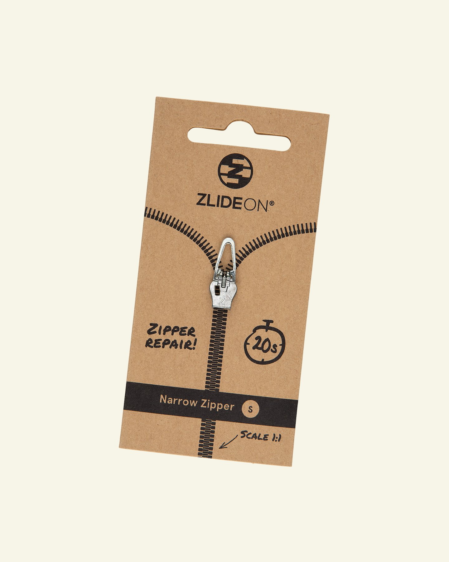 ZlideOn for coil zip size S silver col. 40608_pack