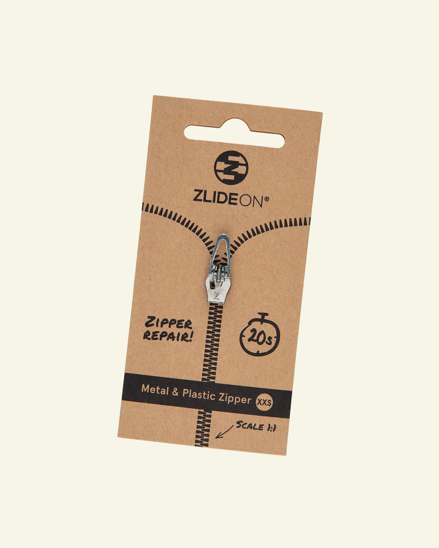 ZlideOn for metal/plastic XXS silver 1pc 40604_pack