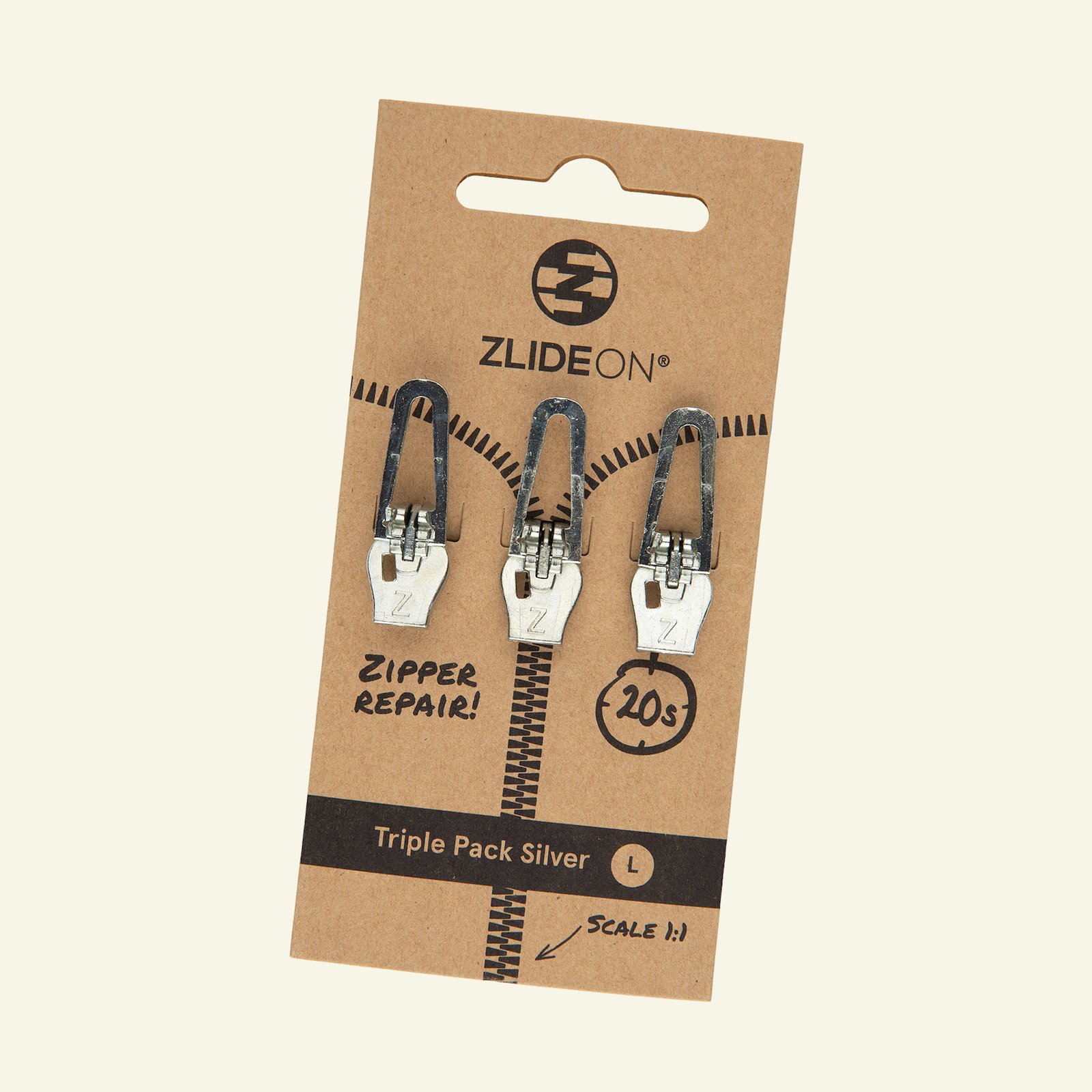 ZlideOn pakke med 3 stk str. L sølvfrg. 40614_pack