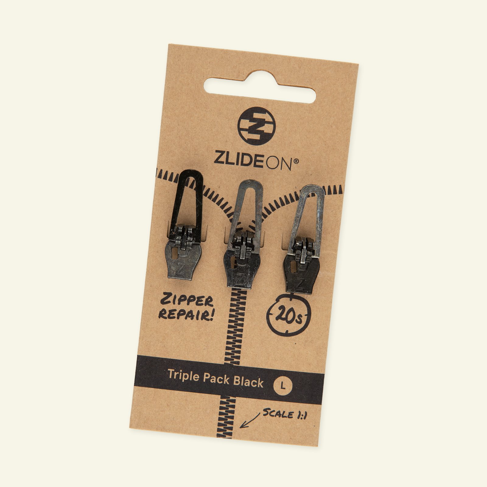 ZlideOn triple pack size L black 3pcs 40613_pack
